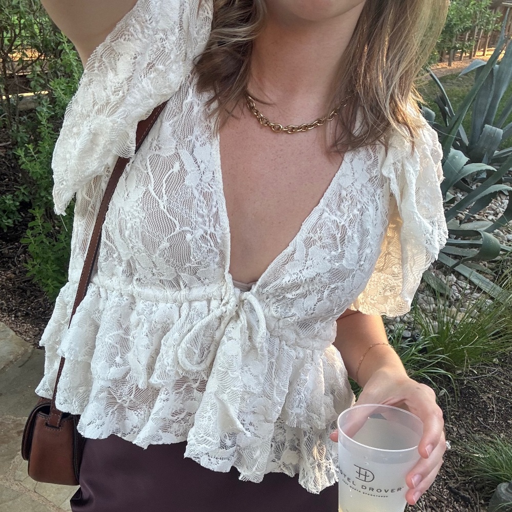 Zara Lace Tie Top
